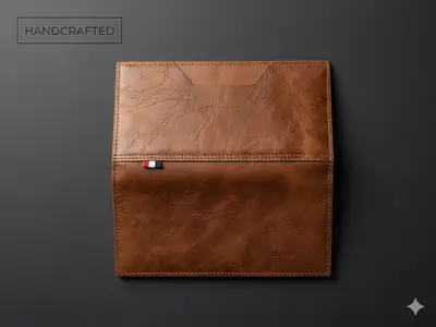 Men's  6 Pocket Long Wallet Leather Wallet with Inner Zip