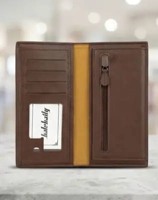 Men's  6 Pocket Long Wallet Leather Wallet with Inner Zip thumbnail 4