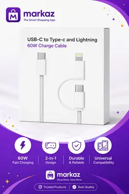 3 in 1 Charging Cable 60 Pack Of 2