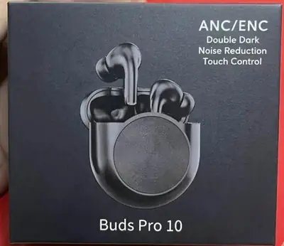 Buds Pro 10 TWS Earbuds with Double Dark ANC/ENC Noise Reduction & Touch Control