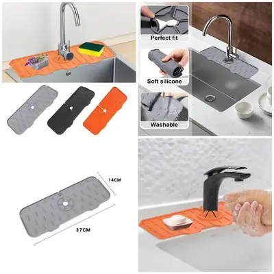 Silicone Sink Drainage Pad-Non Skid Faucet Mat for Kitchen and Bathroom thumbnail 2
