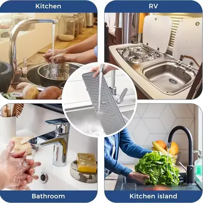 Silicone Sink Drainage Pad-Non Skid Faucet Mat for Kitchen and Bathroom thumbnail 5