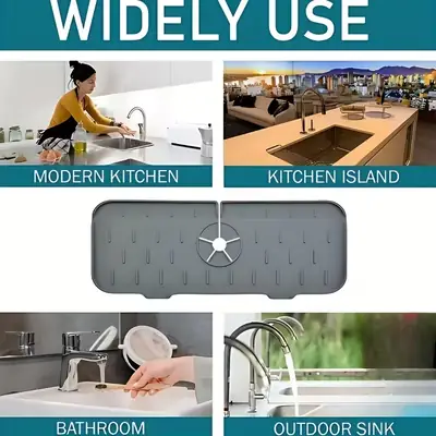 Silicone Sink Drainage Pad-Non Skid Faucet Mat for Kitchen and Bathroom thumbnail 6