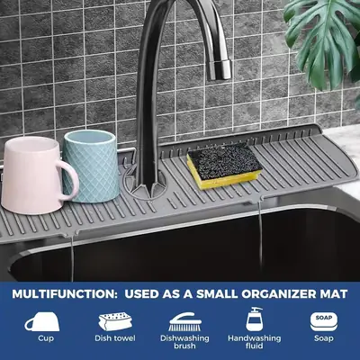 Silicone Sink Drainage Pad-Non Skid Faucet Mat for Kitchen and Bathroom thumbnail 8