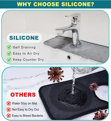 Silicone Sink Drainage Pad-Non Skid Faucet Mat for Kitchen and Bathroom thumbnail 9