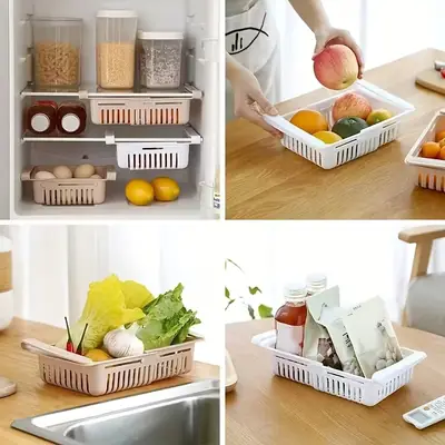 Adjustable Stretchable Fridge Storage Basket thumbnail 3