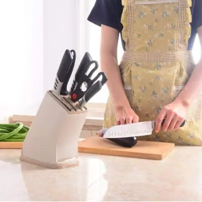 Mess-Free Kitchen Knife Holder – Space-Saving Rack for Knives, Cleaver & Scissors