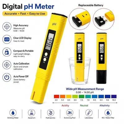 Digital pH Meter – Accurate Water Quality Tester