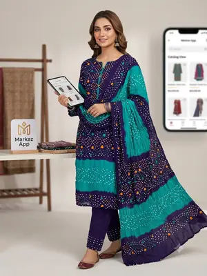 3 Pcs Women's Unstitched Hand Work Suit