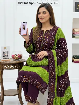3 Pcs Women's Unstitched Hand Work Suit