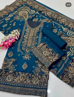 3 Pcs Women's Unstitched Embroidered Suit thumbnail 2