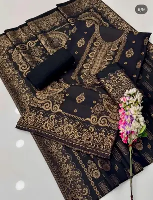 3 Pcs Women's Unstitched Embroidered Suit thumbnail 2