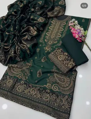 3 Pcs Women's Unstitched Embroidered Suit thumbnail 2