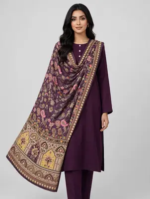 3 Pcs Women's Unstitched Plain Suit