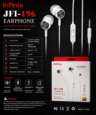 Clear Voice Wired Earphones White thumbnail 2