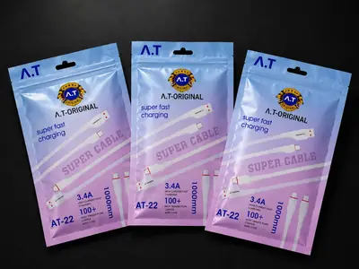 A.T Original AT-22 3.4A Fast Charging Micro USB Cable – 1 Meter | High-Speed Data Sync | White thumbnail 3