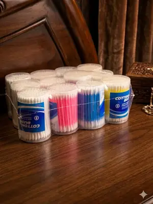 TopTip orginal 100 % Pure Cotton buds Made in China Plastic Cotton buds (100 Pcs) one Mini box Pack of 4 Box deal  thumbnail 3