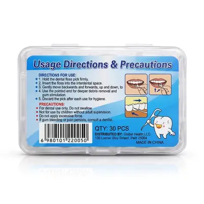 2-in-1 Dental Floss Picks Deal (Pack of 12 Mini Boxes) | 30 Pieces Per Box | Premium Quality Double-Sided Toothpick Floss Sticks | Made in China thumbnail 2