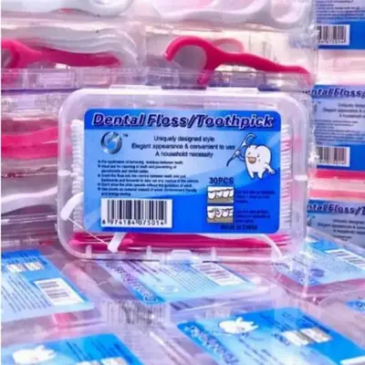 2-in-1 Dental Floss Picks Deal (Pack of 12 Mini Boxes) | 30 Pieces Per Box | Premium Quality Double-Sided Toothpick Floss Sticks | Made in China thumbnail 5