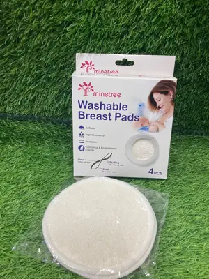 UltraSoft ComfortGuard™ Eco-Friendly Washable Breast Pads: Premium Reusable Nursing Pad Set for Leak Protection and Comfort" Made in China/ 1 Box -4 Peices 