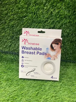 UltraSoft ComfortGuard™ Eco-Friendly Washable Breast Pads: Premium Reusable Nursing Pad Set for Leak Protection and Comfort" Made in China/ 1 Box -4 Peices  thumbnail 4