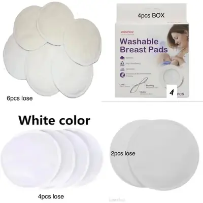 UltraSoft ComfortGuard™ Eco-Friendly Washable Breast Pads: Premium Reusable Nursing Pad Set for Leak Protection and Comfort" Made in China/ 1 Box -4 Peices  thumbnail 5