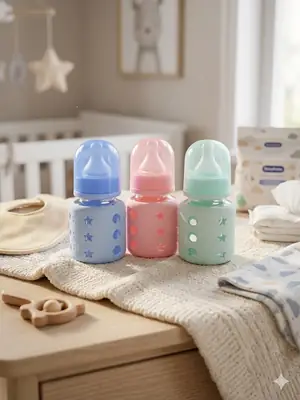 Algo Zero Glass Baby Feeder 60mL | BPA Free Baby Feeding Bottle with Silicone Cover (Newborn Safe)