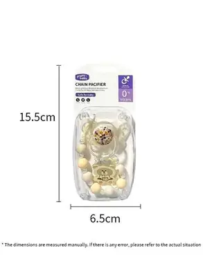 Luxury BPA Free Baby Pacifier & Chain Clip Set | Soft Silicone Newborn Soother with Cute Bear Pendant | Baby Gift Collection thumbnail 3