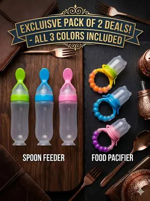 BPA Plastic Pacifier And Feeding Spoon Set
