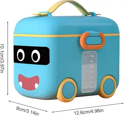 IMPORTED 100%Bpa free height quality (180g) Portable Milk Powder Formula Dispenser Food Container Storage Feeding Boxes for Baby Kids Toddler Grid Baby Food Storage Box Pack of 2  thumbnail 2
