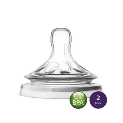 Natural Shape Wide Neck Baby Bottle Silicone Nipple | Soft Food Grade BPA Free Teat | Anti Colic Slow / Medium Flow thumbnail 3
