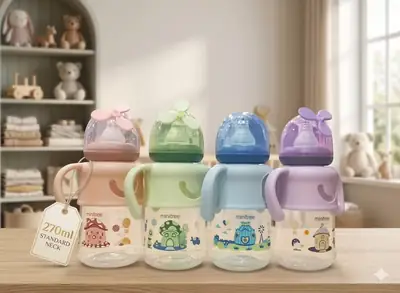 Orginal Minetree 270ML Premium Standard Neck Training Feeding Bottle with Soft Silicone Nipple, Anti-Colic