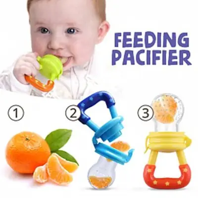 Premium Baby Fruit Feeder Pacifier pack of 2 - Fresh Food Juicer Chosni & Silicone Nibbler - Orthodontic Teething Toy for Infants & Toddlers (BPA-Free)