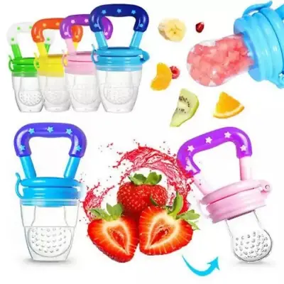 Premium Baby Fruit Feeder Pacifier pack of 2 - Fresh Food Juicer Chosni & Silicone Nibbler - Orthodontic Teething Toy for Infants & Toddlers (BPA-Free) thumbnail 4