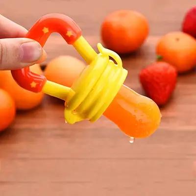 Premium Baby Fruit Feeder Pacifier pack of 2 - Fresh Food Juicer Chosni & Silicone Nibbler - Orthodontic Teething Toy for Infants & Toddlers (BPA-Free) thumbnail 5