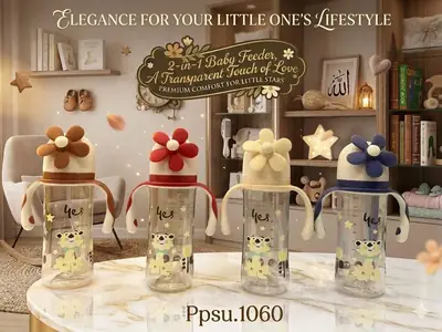 Yes baby PREMIUM QUALITY MOST BEAUTIFUL PPSU PLASTIC Wide neck BABY FEEDING BOTTLE 10oz 300ml 2 in 1 feeder (1060