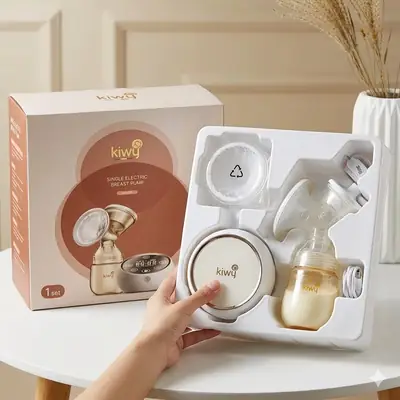 Kiwy Smart Rechargeable Breast Pump – BPA-Free Comfort Shield, Multi-Mode Suction & Massage System | Fast, Comfortable & Convenient Milk Pumping for Nursing Mothers