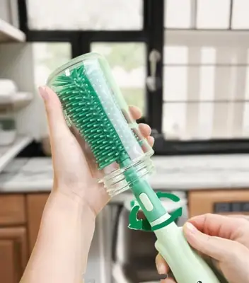 3 in 1 Baby Bottle Brushes For Cleaning Multifunctional Baby Bottle Brush Straw Brush, Pacifier and Feeder Bottle Cleaner Brush With Soft Silicone Bristle Cute Stand Water Bottle Brush Baby Supplies For Cleaning Tools for Home thumbnail 7