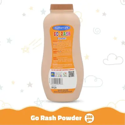 Mothercare Go-Rash Powder 250g - Pack of 2 | Original Anti-Rash Baby Powder | 100% Safe Protective Formula for Rashes, Chafing & Sensitive Skin (Pack of 2 Deals) thumbnail 3