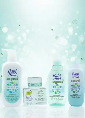 Babi Mild Bioganik Ceramide Complete Baby Care Essentials Set - Organic Natural Head & Body Bath, Baby Lotion, Baby Powder, Baby Cream & Bar Soap Kit for Newborns & Sensitive Skin/ Made in Thailand  thumbnail 6