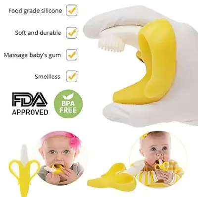 Baby Silicone Banana Teether for Babies – Baby Banana Teether – Banana Tooth Brush thumbnail 6