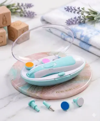 Electric Baby Nail Trimmer & Filer Set - 6 in 1 Safe Baby Nail Cutter with Storage Box thumbnail 3