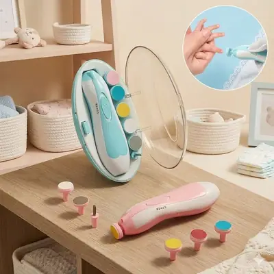 Premium 6-in-1 Baby Electric Nail Trimmer Kit – Safe, Silent & Gentle Automatic Nail Clipper for Newborns, Toddlers & Adults thumbnail 3
