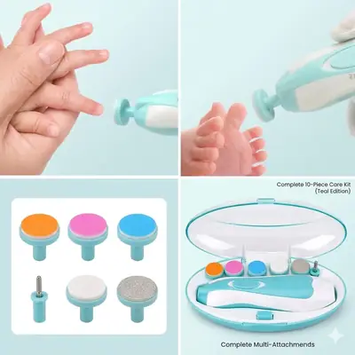 Premium 6-in-1 Baby Electric Nail Trimmer Kit – Safe, Silent & Gentle Automatic Nail Clipper for Newborns, Toddlers & Adults thumbnail 5