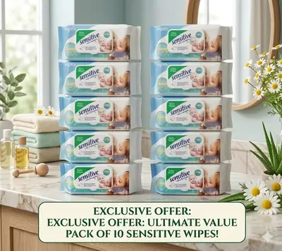 Mega Saver Pack: Sensitive Baby Wipes Deal of 10 Packs – Reasonable Price, Ultra Soft & Gentle Cleaning Wipes for Delicate Skin