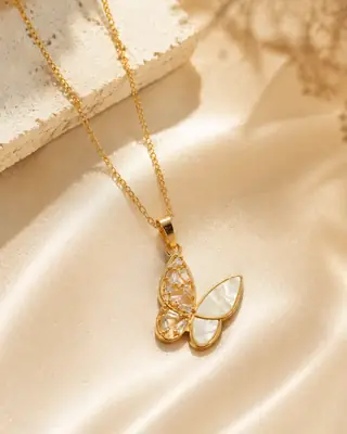 Multi Layered Gold Plated Zircon Necklace