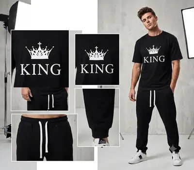2 Pcs Men's Jersey Printed Track Suit