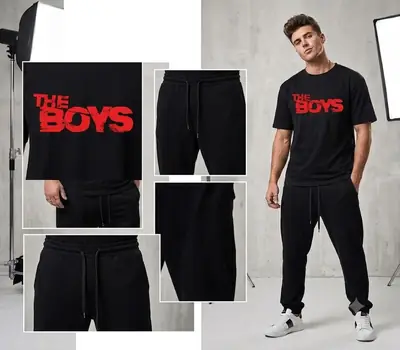 2 Pcs Men's Jersey Printed Track Suit