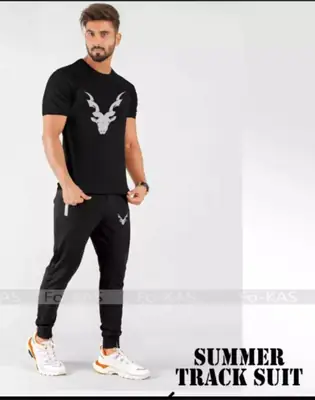 2 Pcs Men's Jersey Printed Track Suit