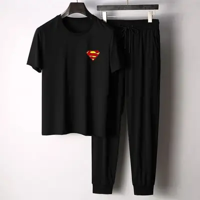 2 Pcs Men's Jersey Printed Track Suit